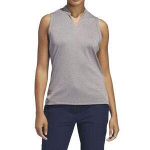 Adidas Ultimate365 Heat RDY Textured Sleeveless Golf Shirt Charcoal